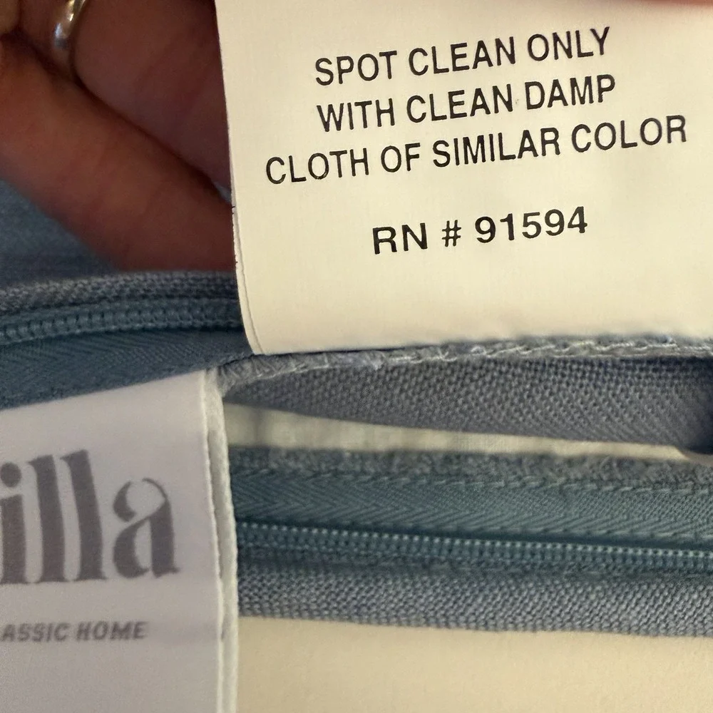 Villa‎ Classic Home Ambrose Blue Natural 22x22 Pillow Cover Pottery Barn Linen